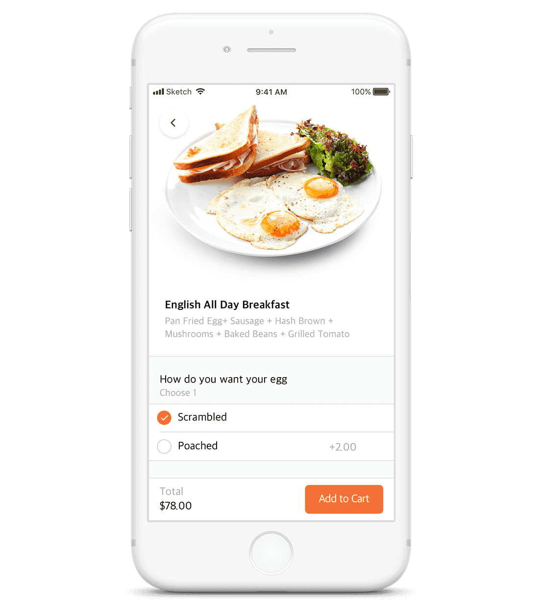 Part of Eats365’s User App user interface.